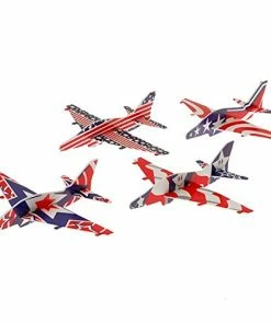 U.S. Toy Lot Of 12 Assorted Patriotic Theme Holographic Plane Glider Toys