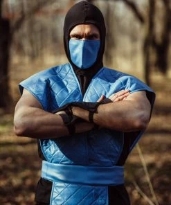 The American Store Sub-Zero Ninja Cosplay Boys' Chest Ninja Costume Halloween Costume