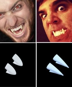 The American Store 4PC Horrific Fun Clown Dress Halloween Cosplay Dentures Zombie Vampire Teeth Ghost Devil Fangs Props Costume Party Halloween Prop