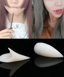 The American Store 4PC Horrific Fun Clown Dress Halloween Cosplay Dentures Zombie Vampire Teeth Ghost Devil Fangs Props Costume Party Halloween Prop