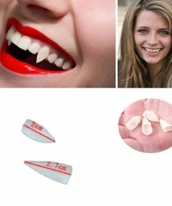 The American Store 4PC Horrific Fun Clown Dress Halloween Cosplay Dentures Zombie Vampire Teeth Ghost Devil Fangs Props Costume Party Halloween Prop