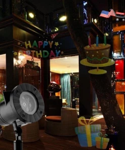 Onlineamericanstore 12 Patterns Christmas Decoration Laser Snowflake Projector - Outdoor LED Waterproof Disco Lights For Home & Garden Laser Christmas Lights