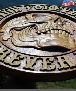 The American Store Accessories Harley Davidson Logo Bike American Patriot Motorcycle Wooden Carved Coat Of Arms Wood Picture Plaques Decor Wall Hanging Gift Home Decor