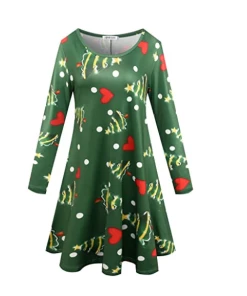 The American Store Autumn Winter New Women Christmas Dresses Long Sleeve O Neck Christmas Tree Snowman Printed Slim Dress Knee Length Big Size F40