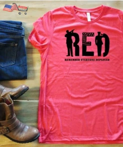 The American Store RED T-shirt Remember Everyone Deployed Labor Day | Veterans Day Military T-shirt