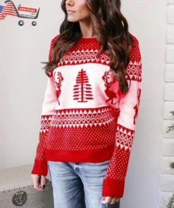 The American Store Buy Best Christmas Gift | Ugly Knitted Casual Long Sleeve | O Neck Deer Sweater For Women 11 The American Store Buy Best Christmas Gift | Ugly Knitted Casual Long Sleeve | O Neck Deer Sweater For Women