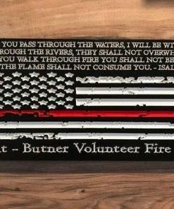 The American Store American Flag Christmas Custom Sign | Rustic Home Decor For Firefighter Personalized Gift Concealment Flags