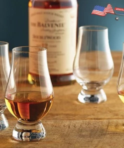 The American Store Glencairn Crystal Whiskey Glass - Set Of 2 10.5 Oz Scotch Glasses. Premium Bourbon Rocks Glass Shaped For Improving Tasting And Aroma Of Spirits