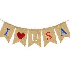 Onlineamericanstore 4th Of July Flag Banners L Love USA String Banner Handmade Banner For American Independence Day Party Decoration Supplies