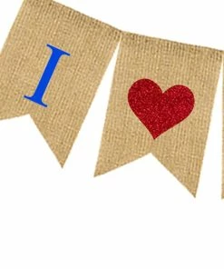 Onlineamericanstore 4th Of July Flag Banners L Love USA String Banner Handmade Banner For American Independence Day Party Decoration Supplies