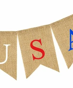 Onlineamericanstore 4th Of July Flag Banners L Love USA String Banner Handmade Banner For American Independence Day Party Decoration Supplies
