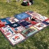 Onlineamericanstore 4th Of July Independence Day Printed Camping Blanket Decorative Quilt For Traveling Picnics Beach Trips Concerts Home Decor Patriotic Theme Party Supplies