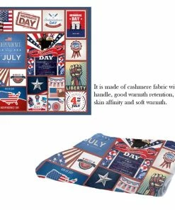 Onlineamericanstore 4th Of July Independence Day Printed Camping Blanket Decorative Quilt For Traveling Picnics Beach Trips Concerts Home Decor Patriotic Theme Party Supplies