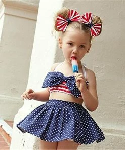 Onlineamericanstore Kids Clothing 4th Of July Baby Girl Dress American Flag Tube Top Skirt Headband Clothes