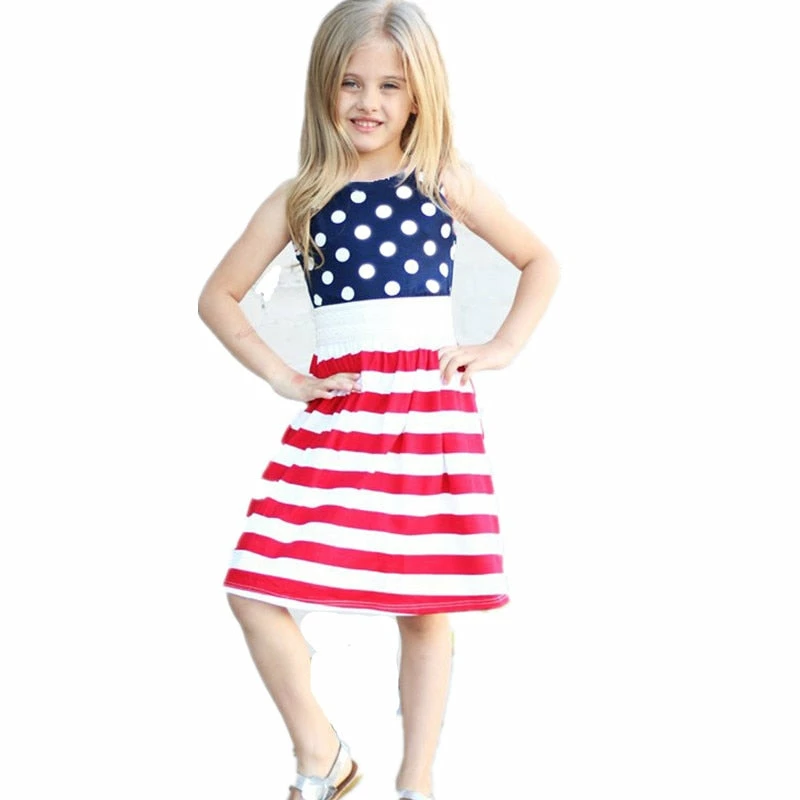 Swagem Baby Store Kids Clothing 4th Of July Kids Dress For Girls American Patriotic Day Cotton Dress Red White Blue Striped Girls Dress July 4th Costume D0816 3 Swagem Baby Store Kids Clothing 4th Of July Kids Dress For Girls American Patriotic Day Cotton Dress Red White Blue Striped Girls Dress July 4th Costume D0816