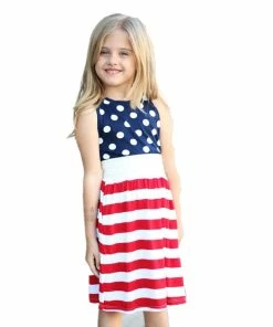 Swagem Baby Store Kids Clothing 4th Of July Kids Dress For Girls American Patriotic Day Cotton Dress Red White Blue Striped Girls Dress July 4th Costume D0816 14 Swagem Baby Store Kids Clothing 4th Of July Kids Dress For Girls American Patriotic Day Cotton Dress Red White Blue Striped Girls Dress July 4th Costume D0816