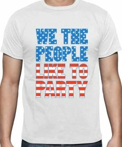 LENGDA Store Mens Clothing 4th Of July We The People Like To Party Funny Patriotic T-Shirt Independence Day