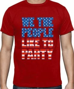 LENGDA Store Mens Clothing 4th Of July We The People Like To Party Funny Patriotic T-Shirt Independence Day