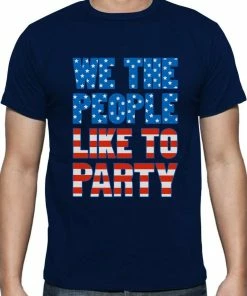 LENGDA Store Mens Clothing 4th Of July We The People Like To Party Funny Patriotic T-Shirt Independence Day