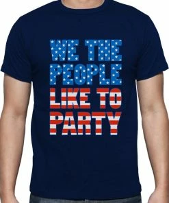LENGDA Store Mens Clothing 4th Of July We The People Like To Party Funny Patriotic T-Shirt Independence Day