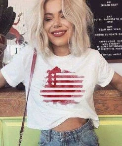 LexGraphix 4th Of July Crop Top, Independence Day, American Flag Crop Top, American Flag Tee, Watercolor Crop Top, Patriotic, Red White And Blue