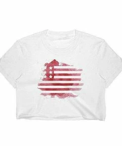 LexGraphix 4th Of July Crop Top, Independence Day, American Flag Crop Top, American Flag Tee, Watercolor Crop Top, Patriotic, Red White And Blue