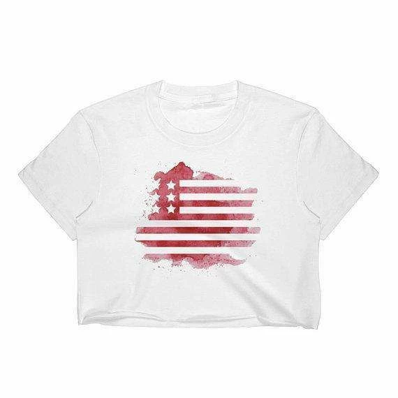 LexGraphix 4th Of July Crop Top, Independence Day, American Flag Crop Top, American Flag Tee, Watercolor Crop Top, Patriotic, Red White And Blue 4 LexGraphix 4th Of July Crop Top, Independence Day, American Flag Crop Top, American Flag Tee, Watercolor Crop Top, Patriotic, Red White And Blue