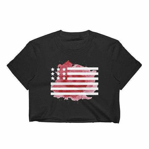 LexGraphix 4th Of July Crop Top, Independence Day, American Flag Crop Top, American Flag Tee, Watercolor Crop Top, Patriotic, Red White And Blue 5 LexGraphix 4th Of July Crop Top, Independence Day, American Flag Crop Top, American Flag Tee, Watercolor Crop Top, Patriotic, Red White And Blue