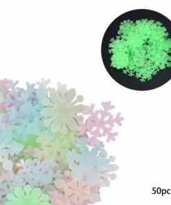 Online American Store 50PCS/set Christmas Decorations For Home Luminous Wall Sticker Snowflake Glow In The Dark Decal For Kids Baby Rooms