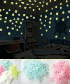 Online American Store 50PCS/set Christmas Decorations For Home Luminous Wall Sticker Snowflake Glow In The Dark Decal For Kids Baby Rooms