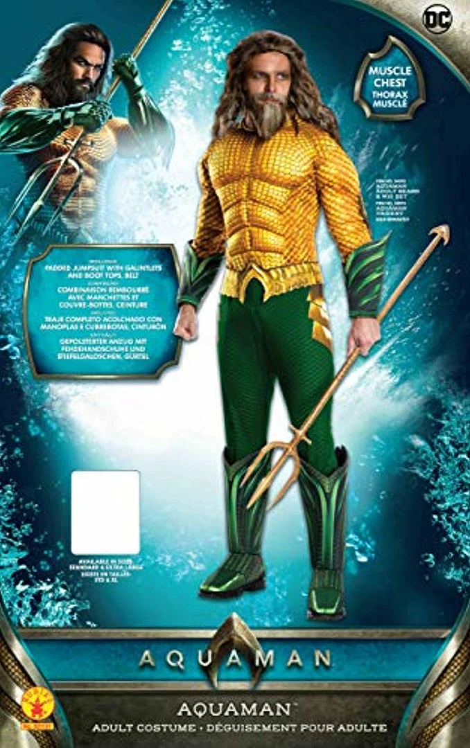 The American Store Rubie's Men's Standard Movie Adult Aquaman Deluxe Costume, As Shown Superheroes Mens Costumes 4 The American Store Rubie's Men's Standard Movie Adult Aquaman Deluxe Costume, As Shown Superheroes Mens Costumes