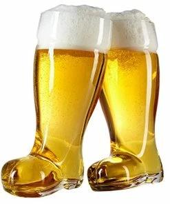2 Liter Beer Boot Glass Set - Oktoberfest Beer Boots - Set Of 2 - MyGift