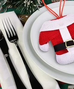 The American Store Hot Sale 8Pcs Fancy Santa Christmas Decorations Silverware Holders Pockets Dinner Table Decor Home Decoration