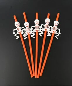 The American Store Halloween Accessories 5Pc Halloween Pumpkin Straw Ghost Straws Halloween Decoration Straws Halloween Party Supplies Halloween Decorations For Home-S