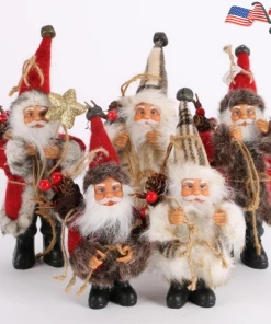 The American Store Xmas Happy Year Gift - Cute Santa Claus Doll Toy For Christmas Tree Ornaments Decoration Exquisite For Home