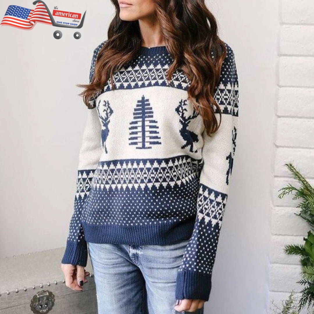 The American Store Buy Best Christmas Gift | Ugly Knitted Casual Long Sleeve | O Neck Deer Sweater For Women 7 The American Store Buy Best Christmas Gift | Ugly Knitted Casual Long Sleeve | O Neck Deer Sweater For Women