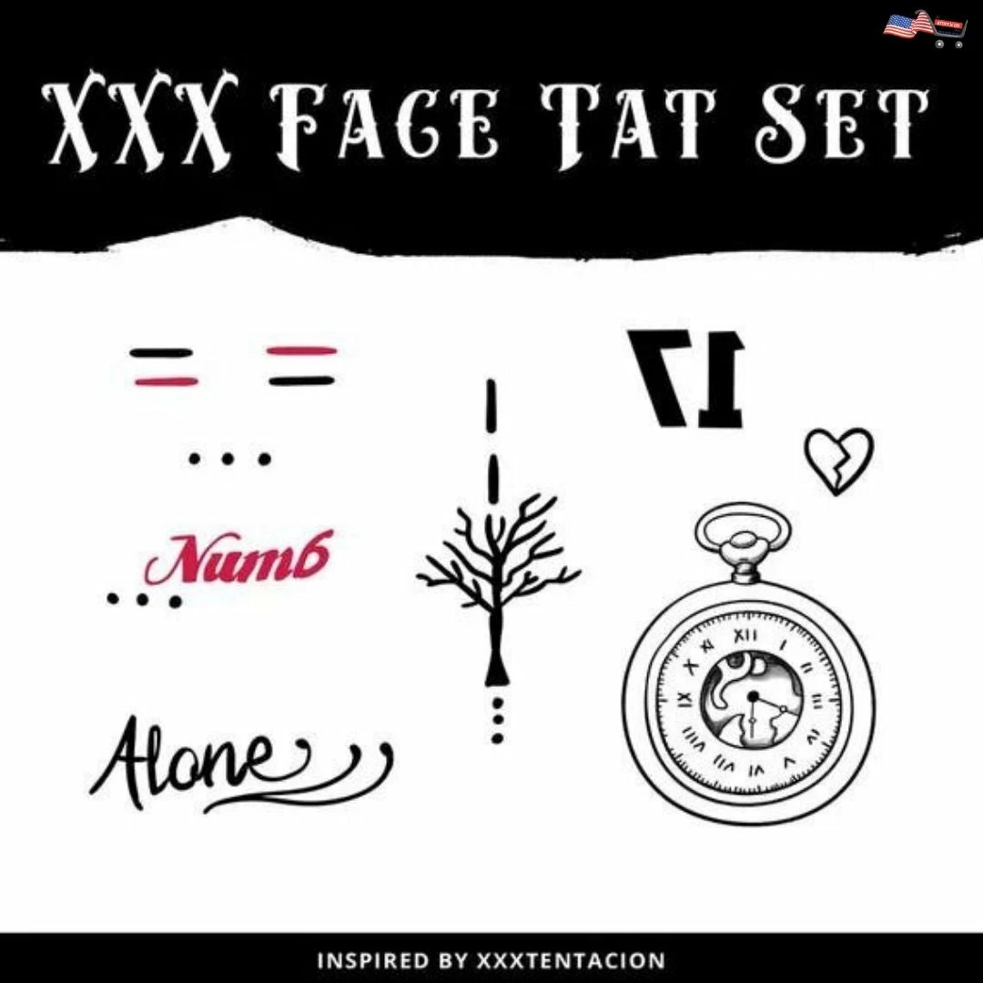 The American Store Halloween Temporary Tekashi69 Tattoos Face Temporary Tatoos Set - Inspired By XXXTentacion 7 The American Store Halloween Temporary Tekashi69 Tattoos Face Temporary Tatoos Set - Inspired By XXXTentacion