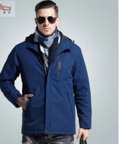 The American Store Men Winter Thick USB Heating Cotton Jacket Waterproof Windbreaker Hooded Winter Coat Men Thick Warm Mens Winter Jacket Parka