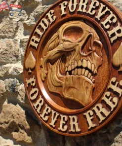 The American Store Accessories Harley Davidson Logo Bike American Patriot Motorcycle Wooden Carved Coat Of Arms Wood Picture Plaques Decor Wall Hanging Gift Home Decor