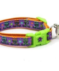 Onlineamericanstore Halloween Large Size Cat Collar | Witchy Boots On Purple Halloween Kitten Collar Halloween Pets Accessories