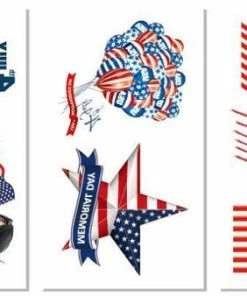 Mi 3 Store 5pcs/lot American Country Flag Tattoo Stickers Independence Day 4th Of July Body Face Art Tattoo Decals For National Day Patriotic Theme Party Supplies