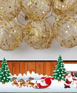 Inicio & Jardim Camellia Store Christmas Decorations 6 Pcs Glitter 5/6cm Christmas Tree Hollow Out Balls Xmas Tree Gold Ball Decorations Christmas Ornaments Party Wedding Home Decor
