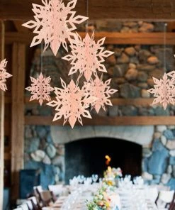 The American Store 6 Pcs/Set Cardboard 3D Hollow Snowflake Hanging Ornaments New Year's Christmas Decorations For Home Party Decoration Natal.Q Christmas Ornaments