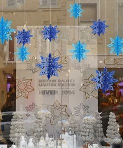 The American Store 6 Pcs/Set Cardboard 3D Hollow Snowflake Hanging Ornaments New Year's Christmas Decorations For Home Party Decoration Natal.Q Christmas Ornaments