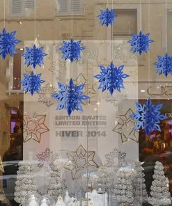 The American Store 6 Pcs/Set Cardboard 3D Hollow Snowflake Hanging Ornaments New Year's Christmas Decorations For Home Party Decoration Natal.Q Christmas Ornaments