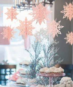 The American Store 6 Pcs/Set Cardboard 3D Hollow Snowflake Hanging Ornaments New Year's Christmas Decorations For Home Party Decoration Natal.Q Christmas Ornaments