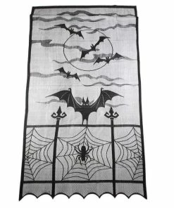 Surprising World Store 60*20inch 1 Pcs Halloween Decoration Lovely Lace Spiderweb Fireplace Mantle Scarf Cover Curtains Shades Festive Party Supplies Halloween Decorations