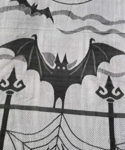 Surprising World Store 60*20inch 1 Pcs Halloween Decoration Lovely Lace Spiderweb Fireplace Mantle Scarf Cover Curtains Shades Festive Party Supplies Halloween Decorations