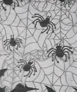 Surprising World Store 60*20inch 1 Pcs Halloween Decoration Lovely Lace Spiderweb Fireplace Mantle Scarf Cover Curtains Shades Festive Party Supplies Halloween Decorations
