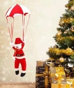 Ordernow Store Christmas Home Ceiling Decorations Parachute 24cm Santa Claus Smowman New Year Hanging Pendant Christmas Decoration Supplies Christmas Snowman Decorations